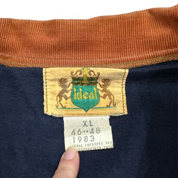 IDEAL Vintage 1983 Canvas Hunting Jacket Size XL Blaze Orange Tan USA Made READ - Picture 5 of 9